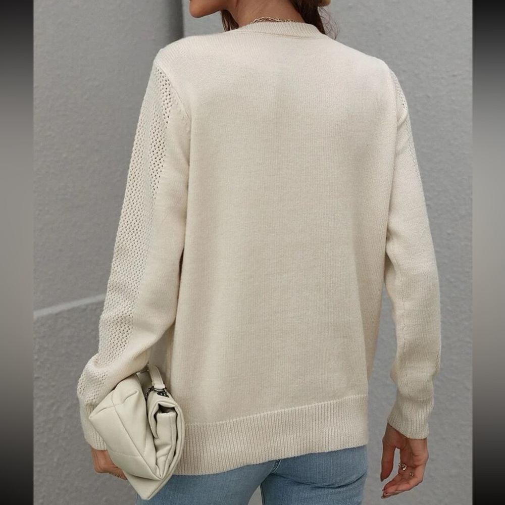 Cozy fringe detail sweater top - Picture 3 of 16